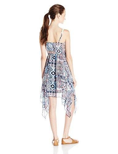 ALMOST FAMOUS Women's Spaghetti Strap Lace up Front Dress