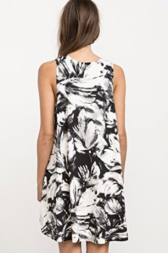 RVCA Junior's Sucker Punched Pattern Swing Dress